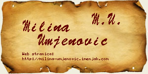 Milina Umjenović vizit kartica